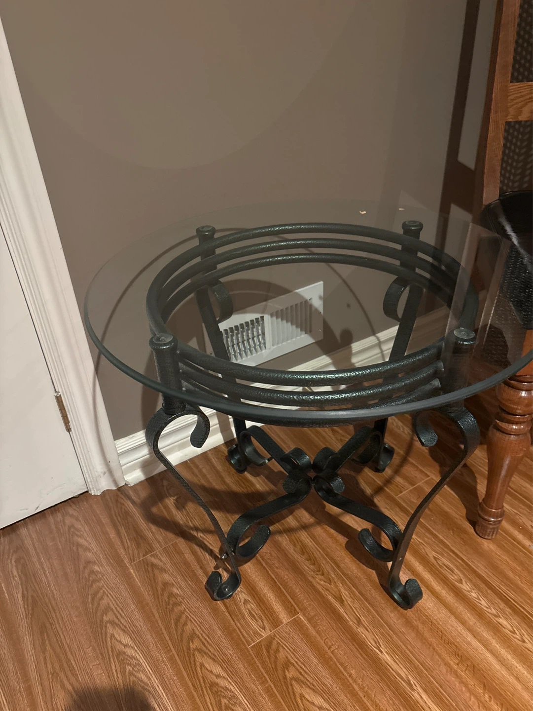 Round Glass Top Accent Table