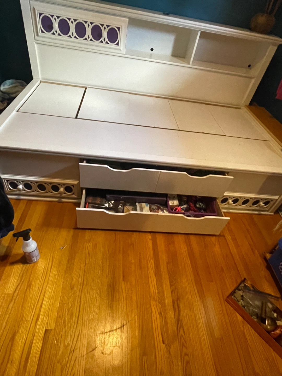 White Storage Bed with Headboard - photo 2