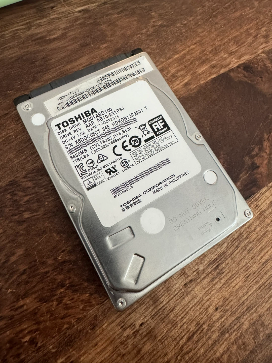 Toshiba 1TB 5400 RPM 2.5 ‘’