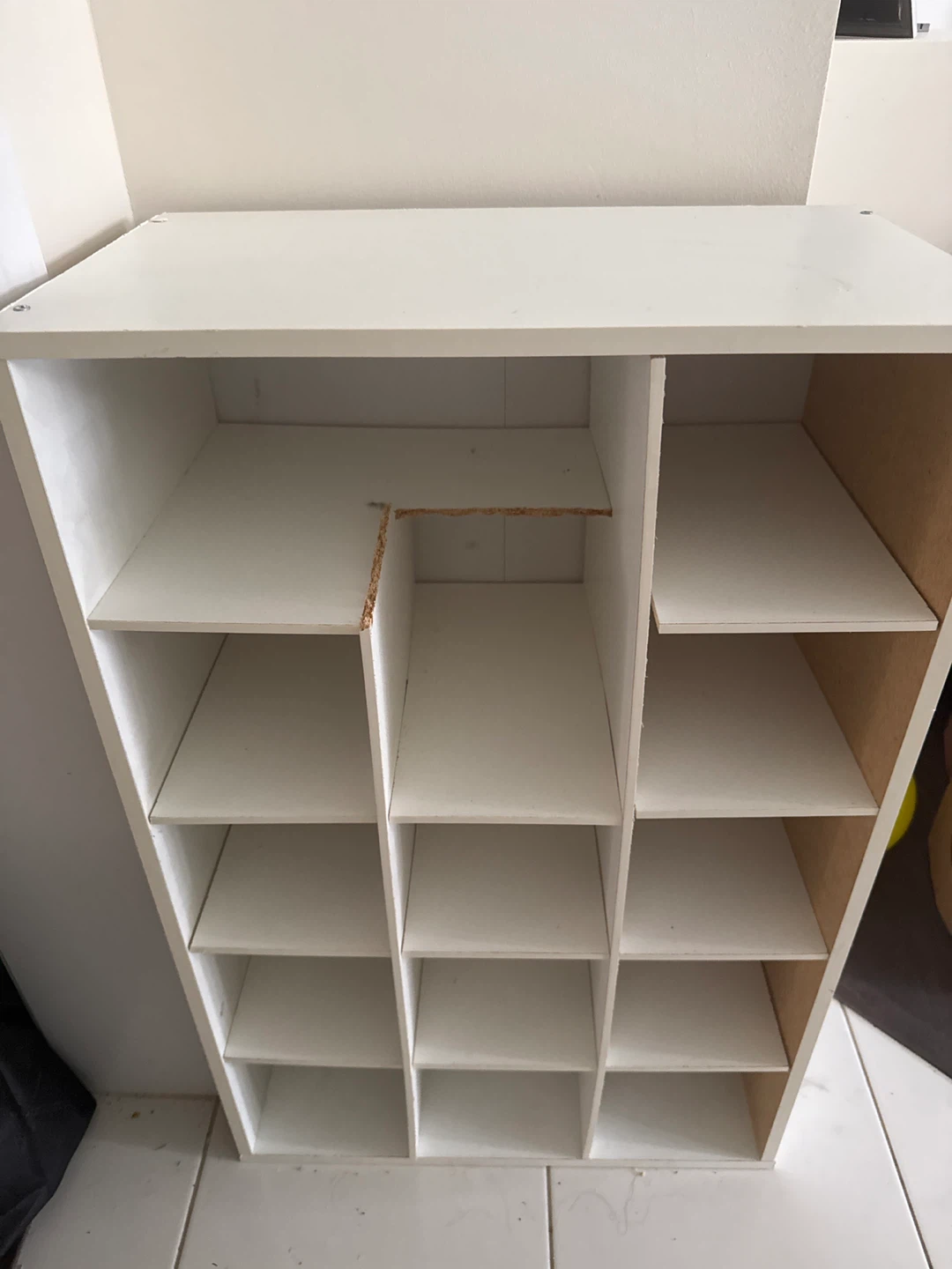 White Multi-Compartment Storage Shelf