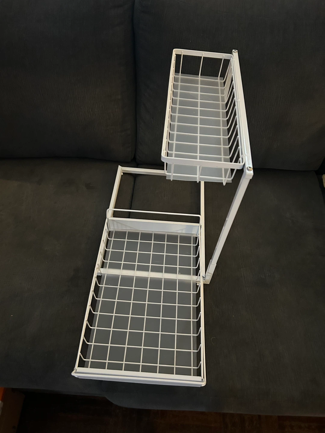 2-Tier White Wire Shelf Organizer - photo 3