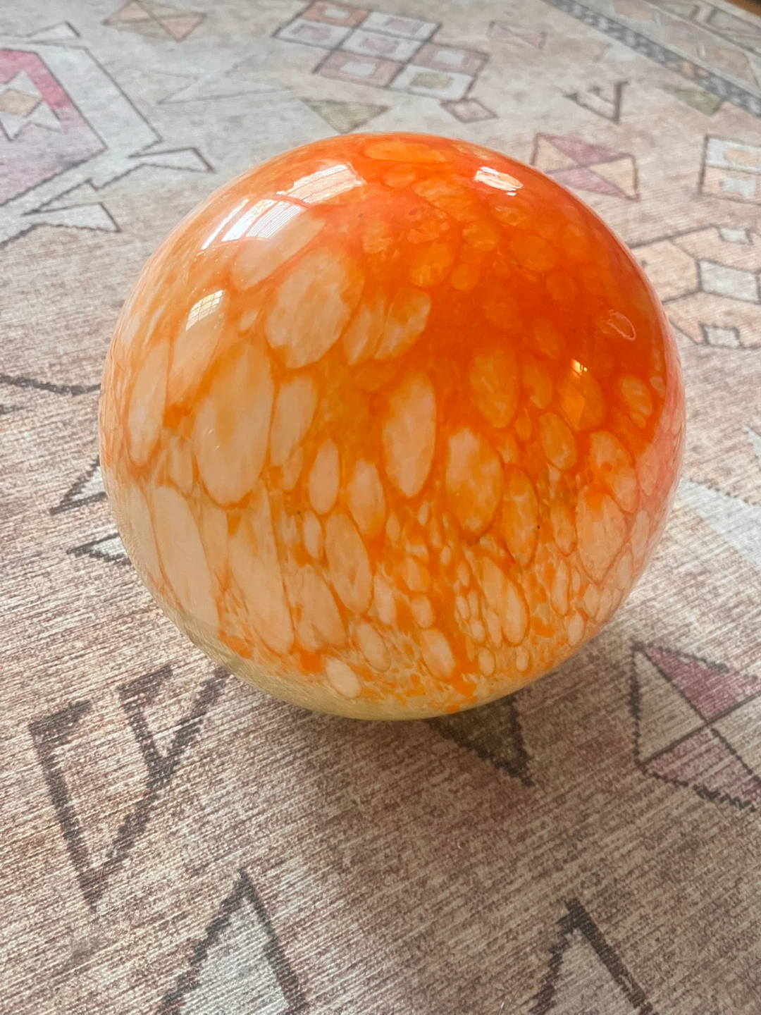 Orange Swirl Glass Orb