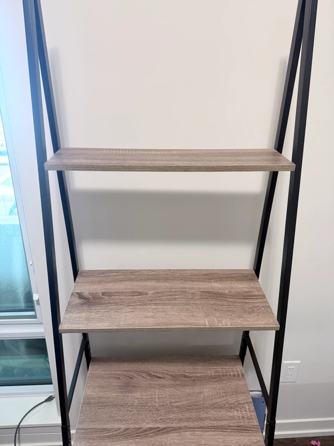 Ladder Bookshelf - Rustic Wood & Black Metal - photo 2
