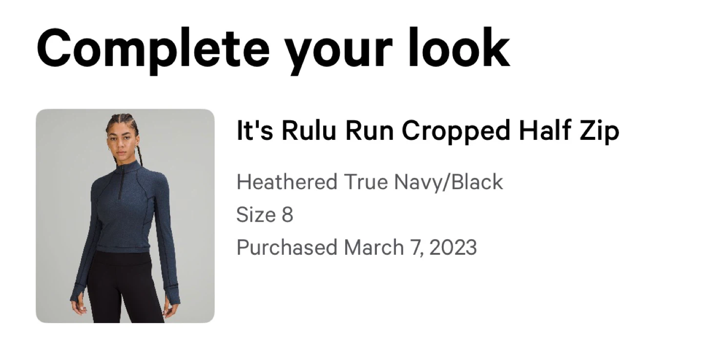 Lulu It's Rulu Run Cropped Half Zip - Heathered True Navy/Black - photo 2
