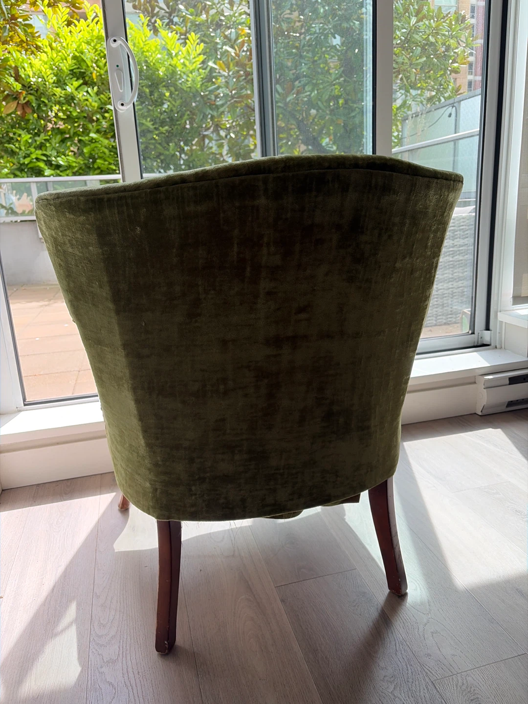 Vintage Velvet Accent Chair - Olive Green - photo 3