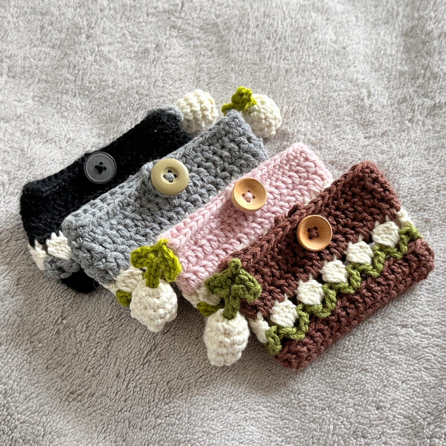 Handmade crochet -Tulip card holder