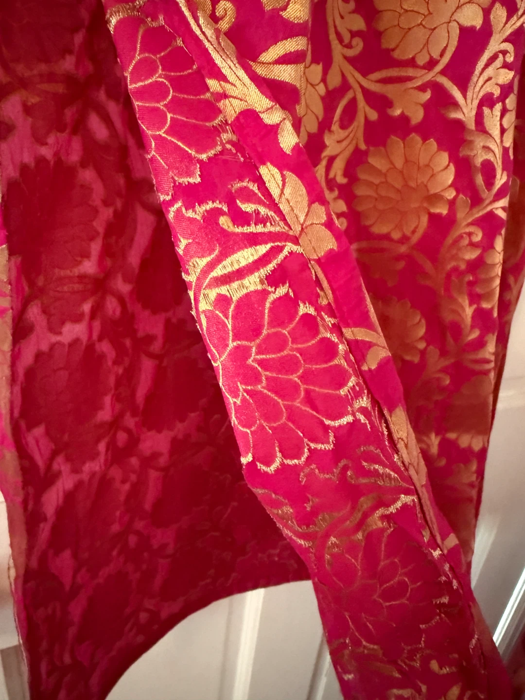 Pink & Gold Brocade Banarasi Kurti Top - photo 2