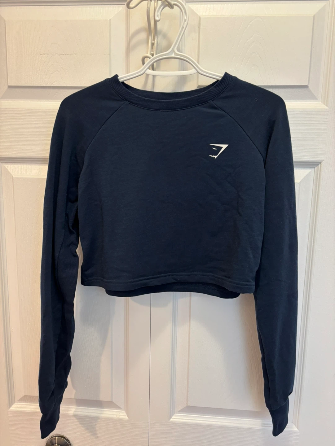 Gymshark Training Cropped Sweater - Navy (Medium)