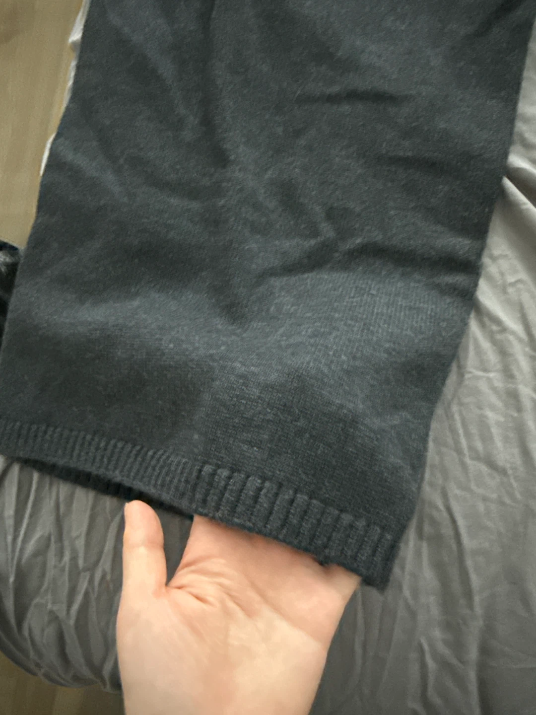 Unisex New 100% wool Grey Knit Wide Leg Pants - photo 2
