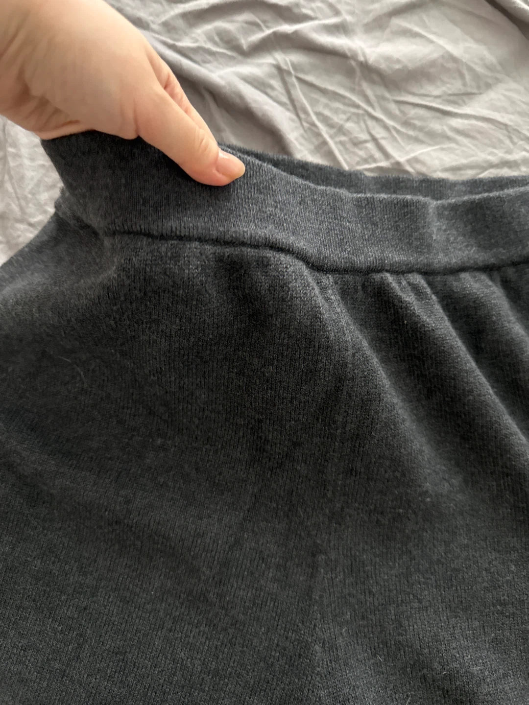 Unisex New 100% wool Grey Knit Wide Leg Pants - photo 3