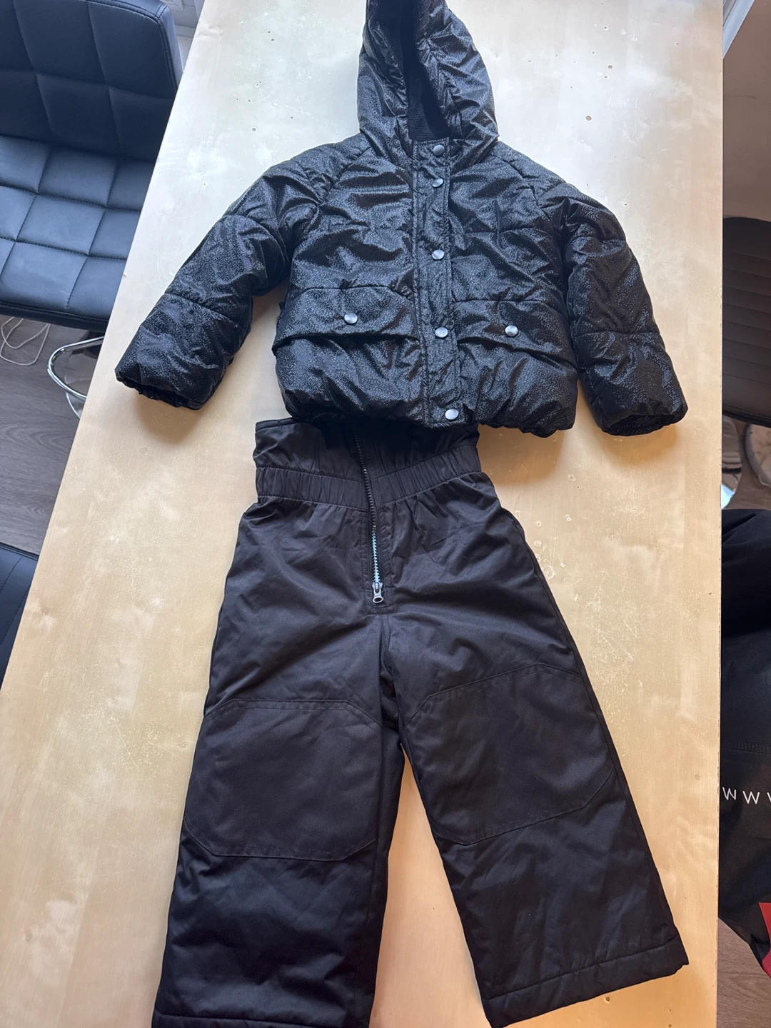 Luv & Lottie Girls Snowsuit - Black