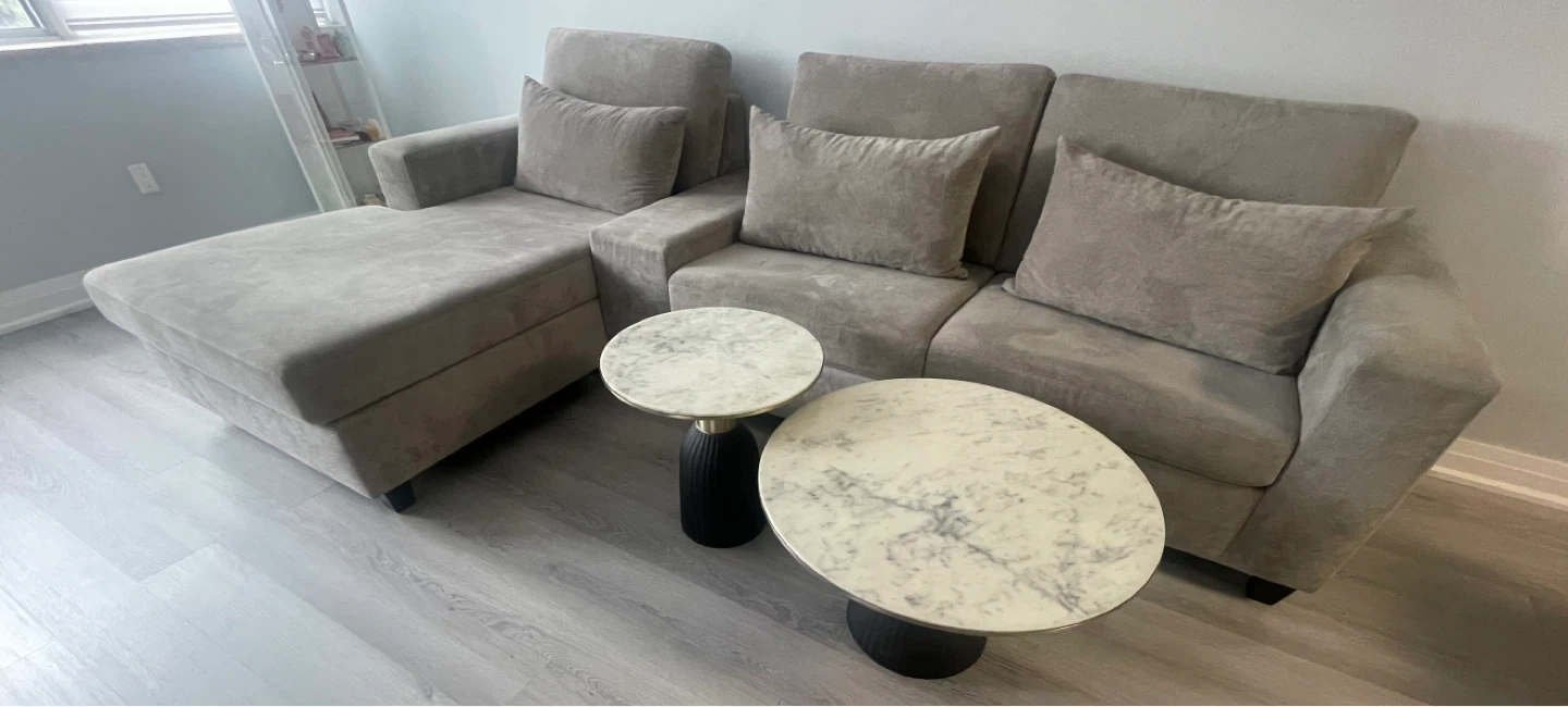Grey Sectional Sofa with Chaise - photo 2