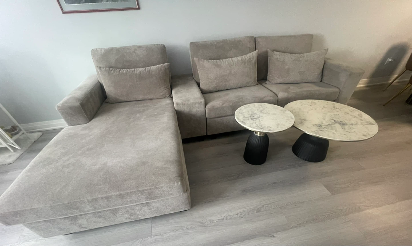 Grey Sectional Sofa with Chaise - photo 3