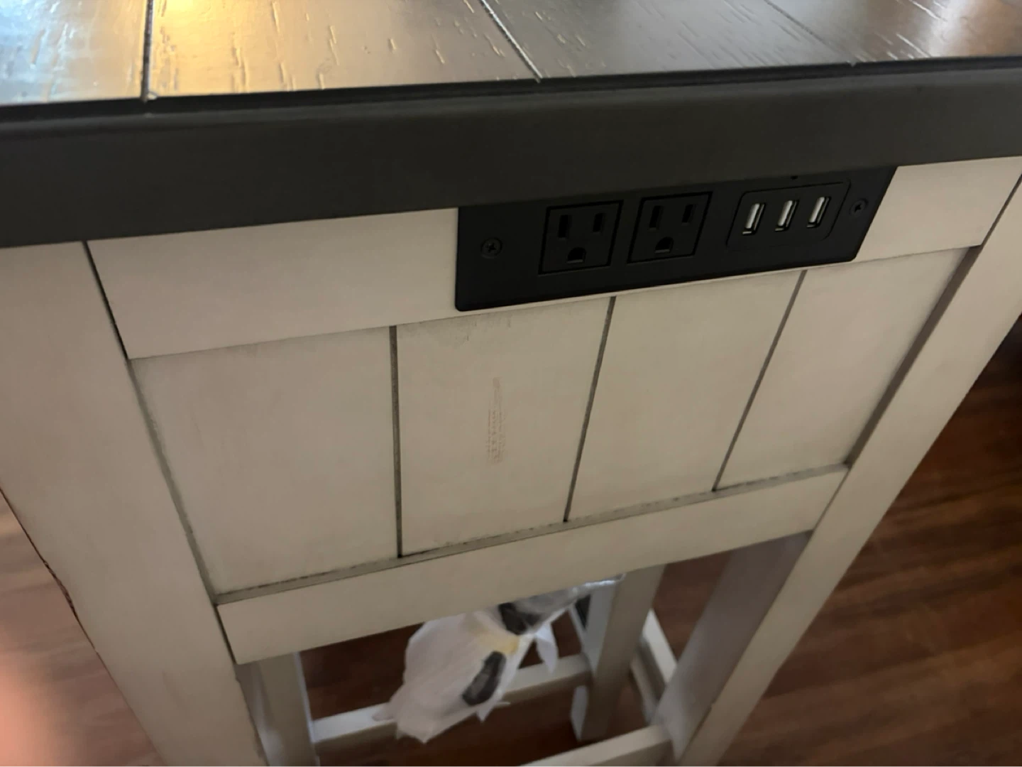 Counter Height Dining Table with 3 Stools and Built-in Outlet - photo 3