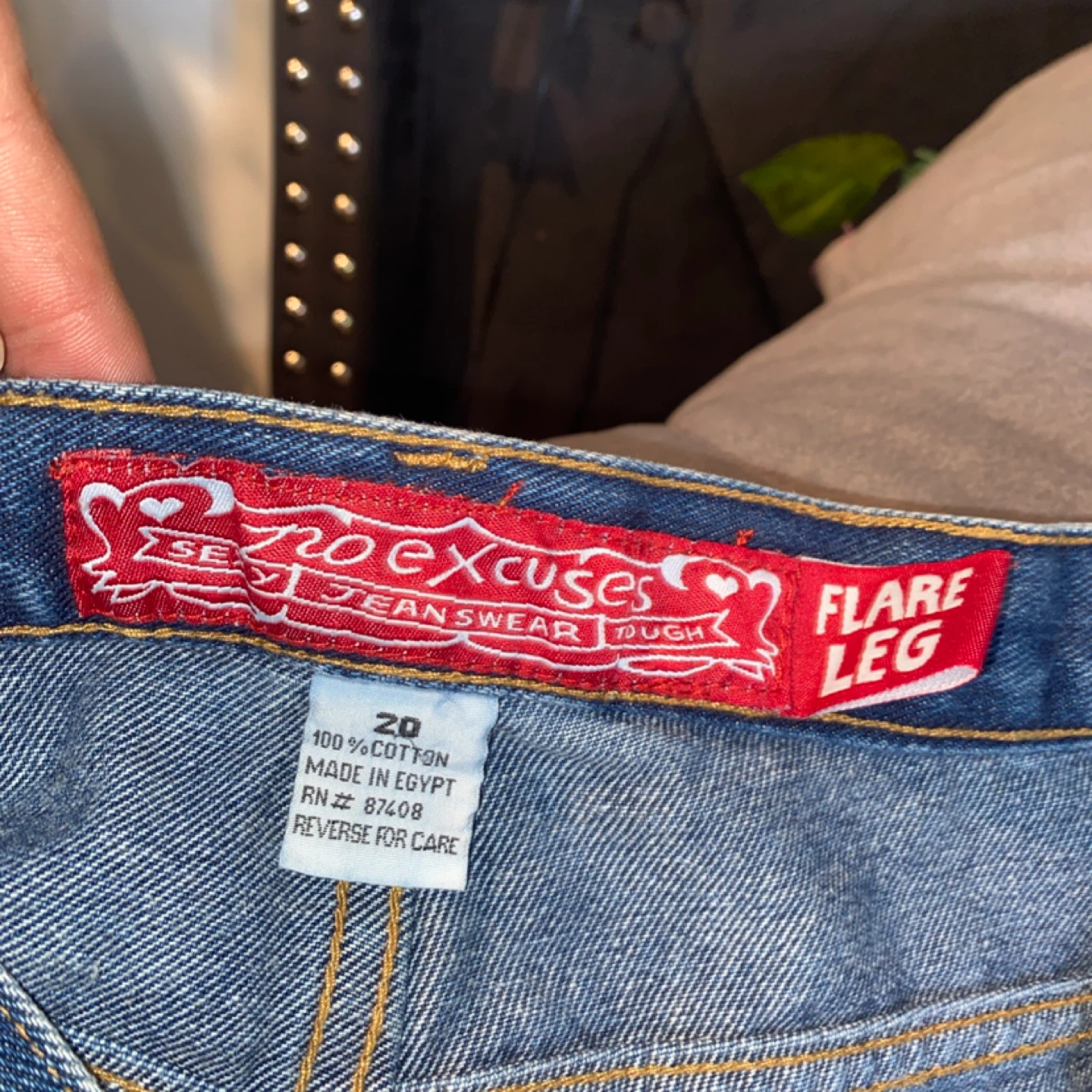 No Excuses Flare Leg Jeans Vintage Y2K - photo 3