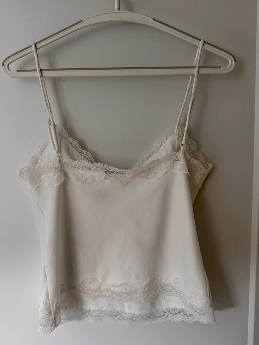 Subdued White Lace Trim Cami - Size S - photo 2