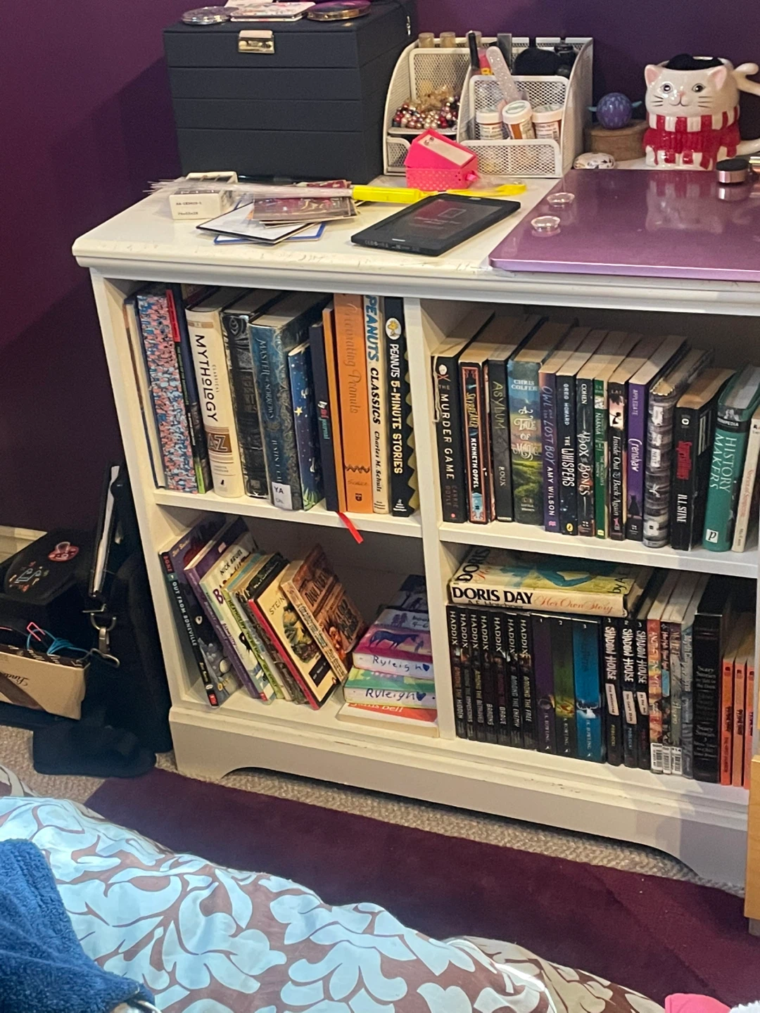 White book shelf