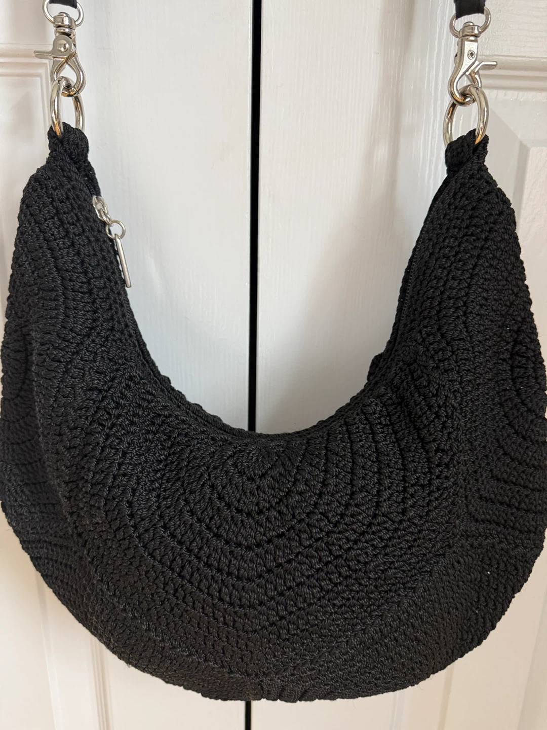The Sak Black Crochet Shoulder Bag