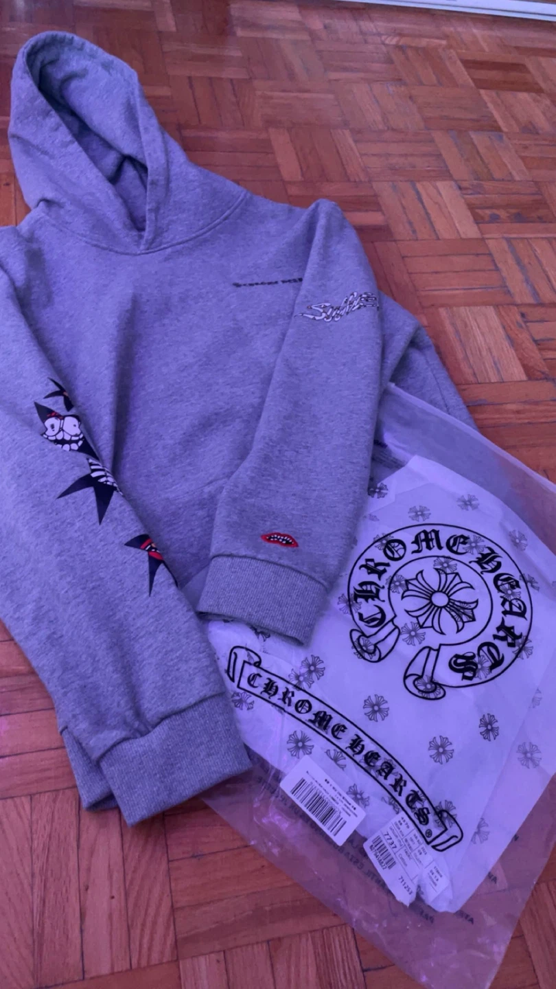 Grey Chrome Hearts Hoodie