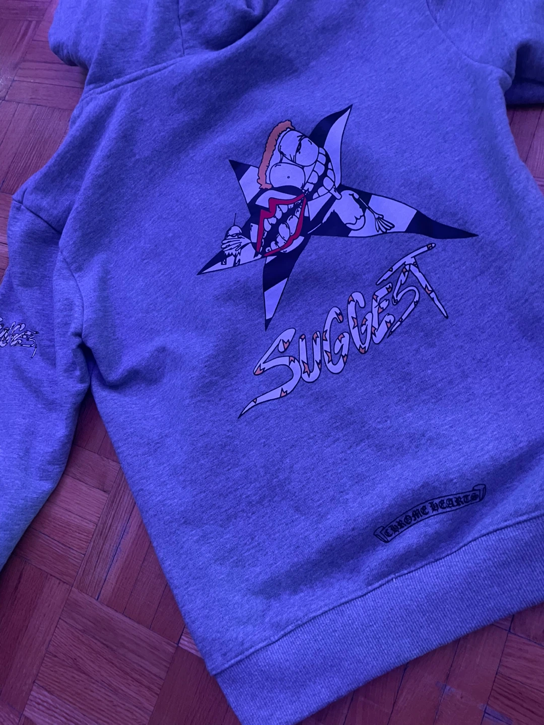Grey Chrome Hearts Hoodie - photo 2