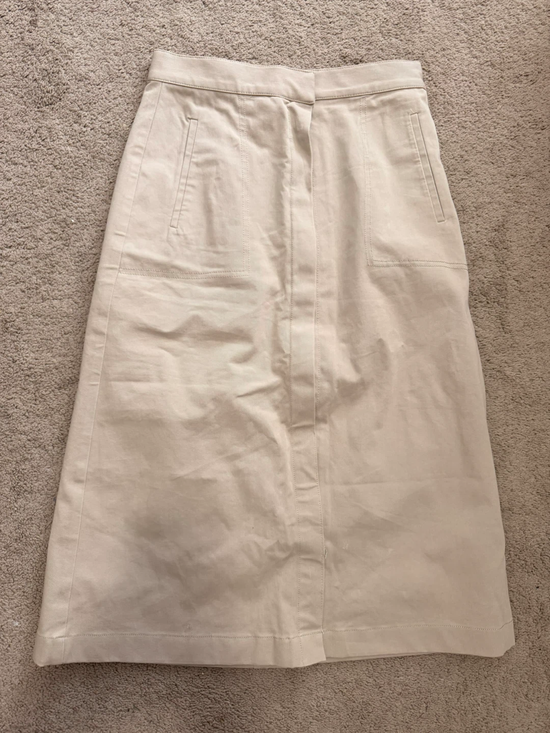 Size 4 Massimo Dutti Beige A-line Midi Skirt