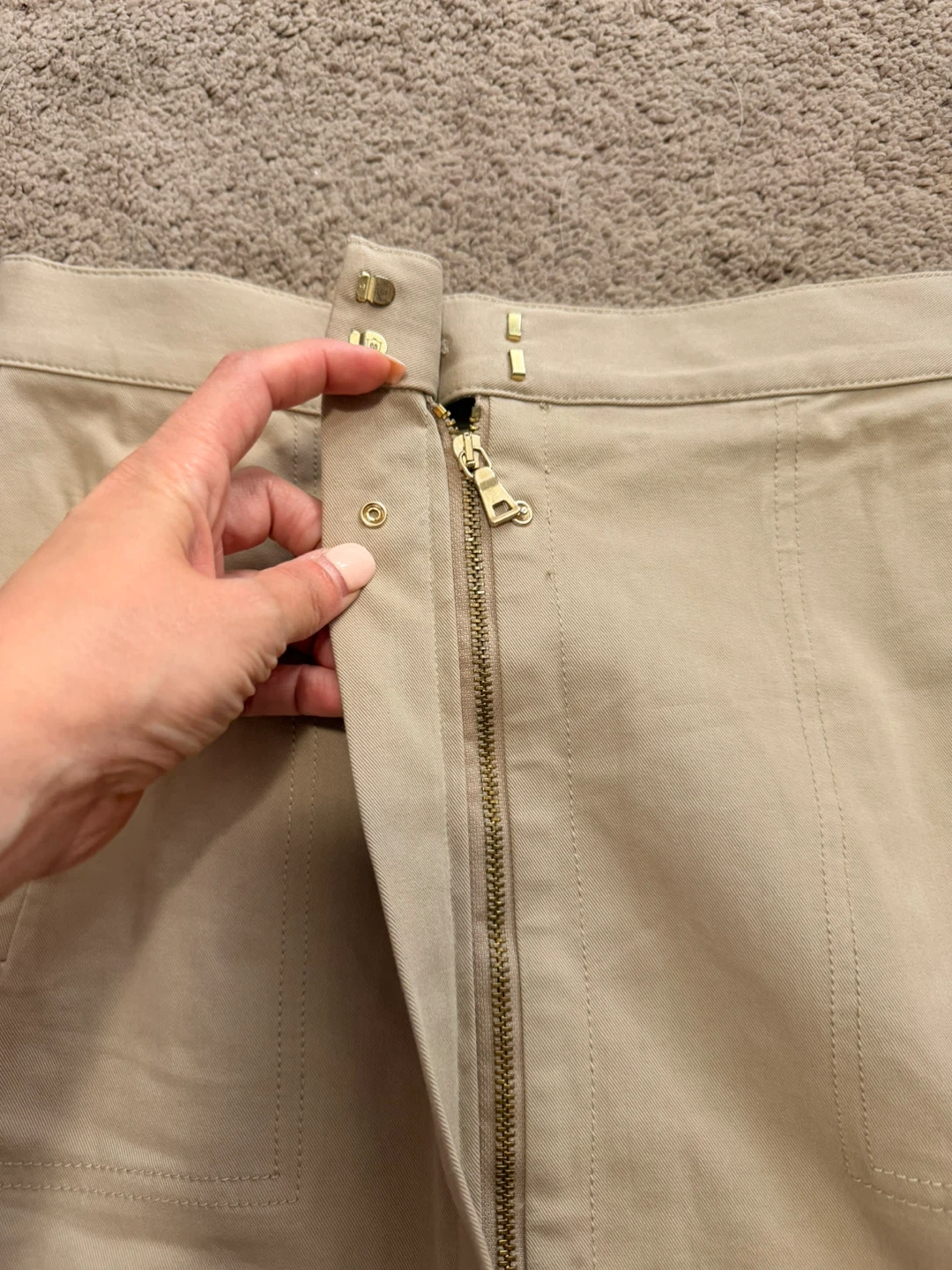 Size 4 Massimo Dutti Beige A-line Midi Skirt - photo 2