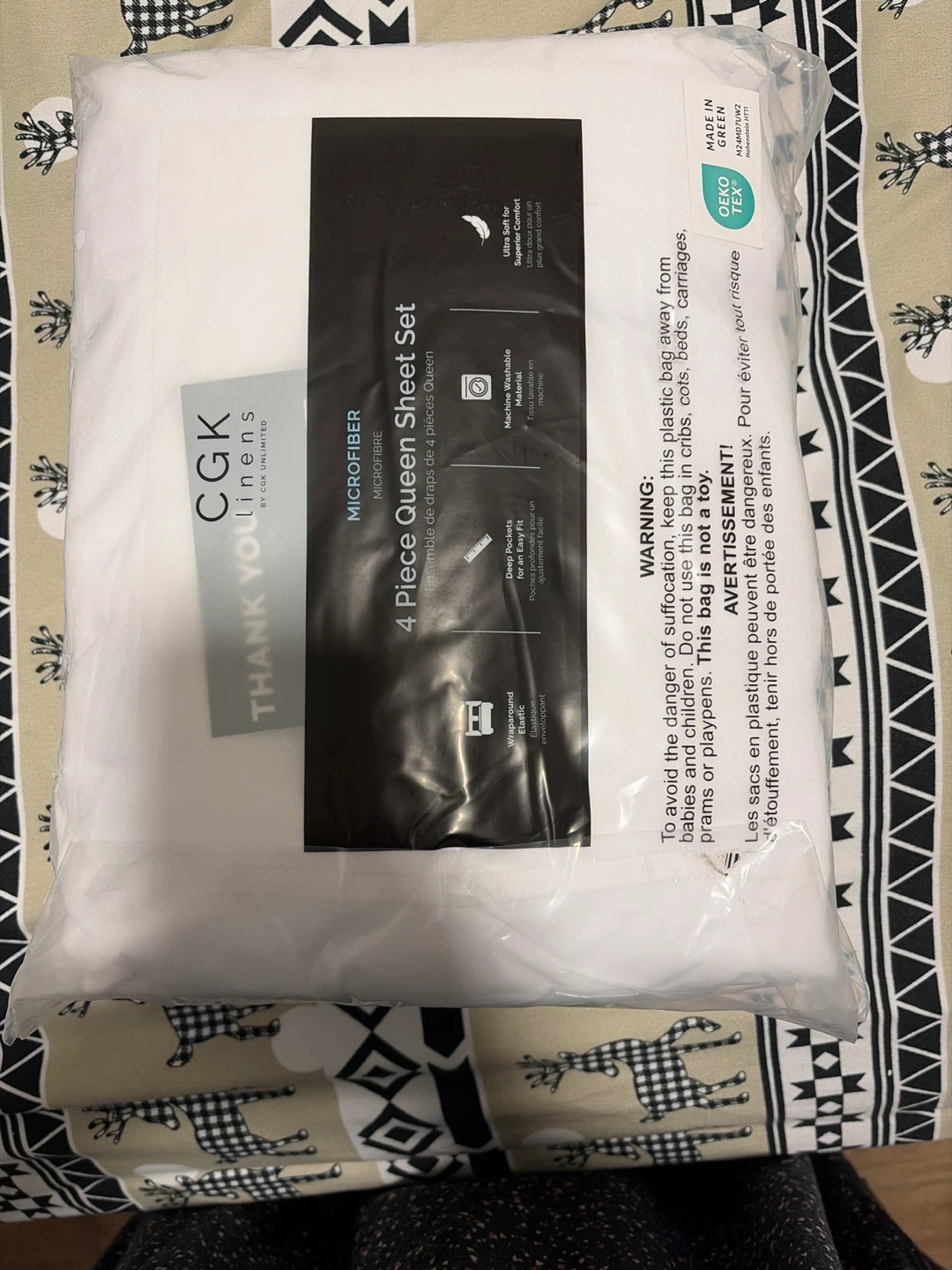 CGK Unlimited Microfiber 4 Piece Queen Sheet Set