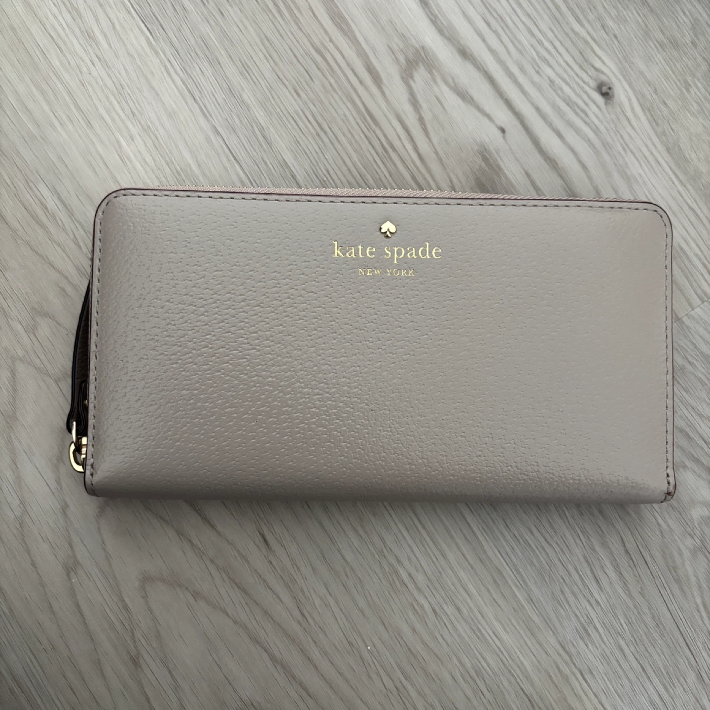 Kate Spade Taupe Zip Around Bifold Wallet