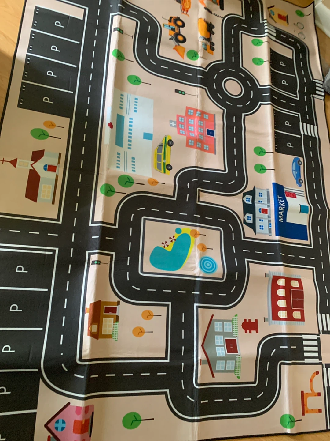 Play Mat with City and Road Design