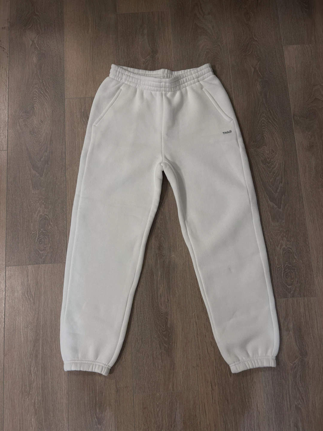 TNA Sweatfleece Bubble Fleece Boyfriend Fit Joggers White Size M