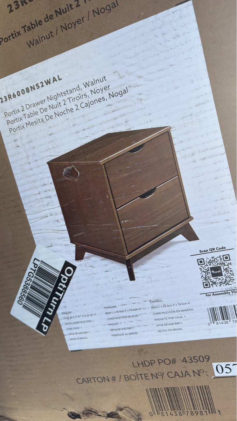 Powell Fordham Walnut Solid Wood Set of 2 Two Drawer Nightstands - photo 2