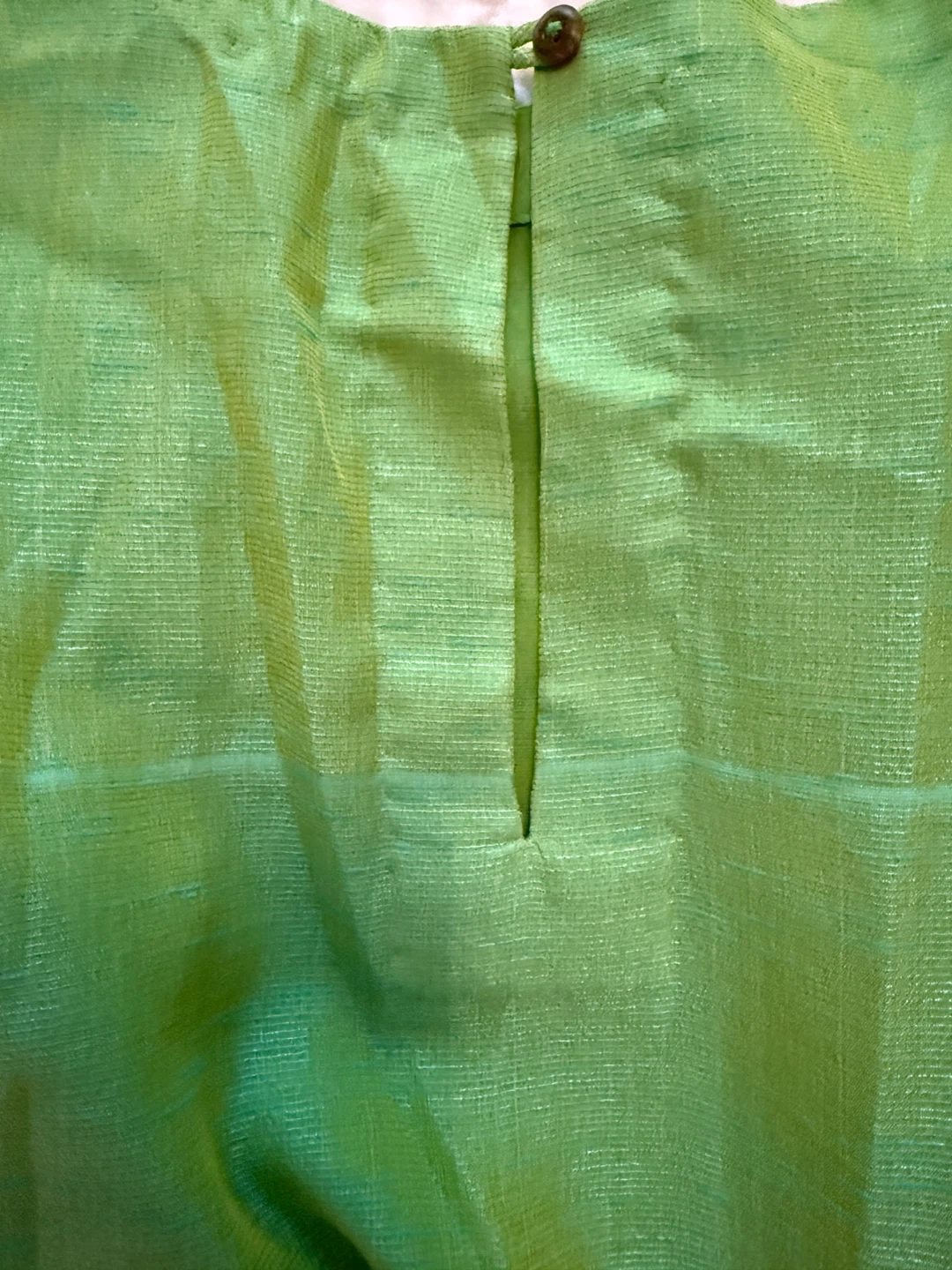 Lime Green Sheer Sleeve Kurta Top - Size Medium - photo 4