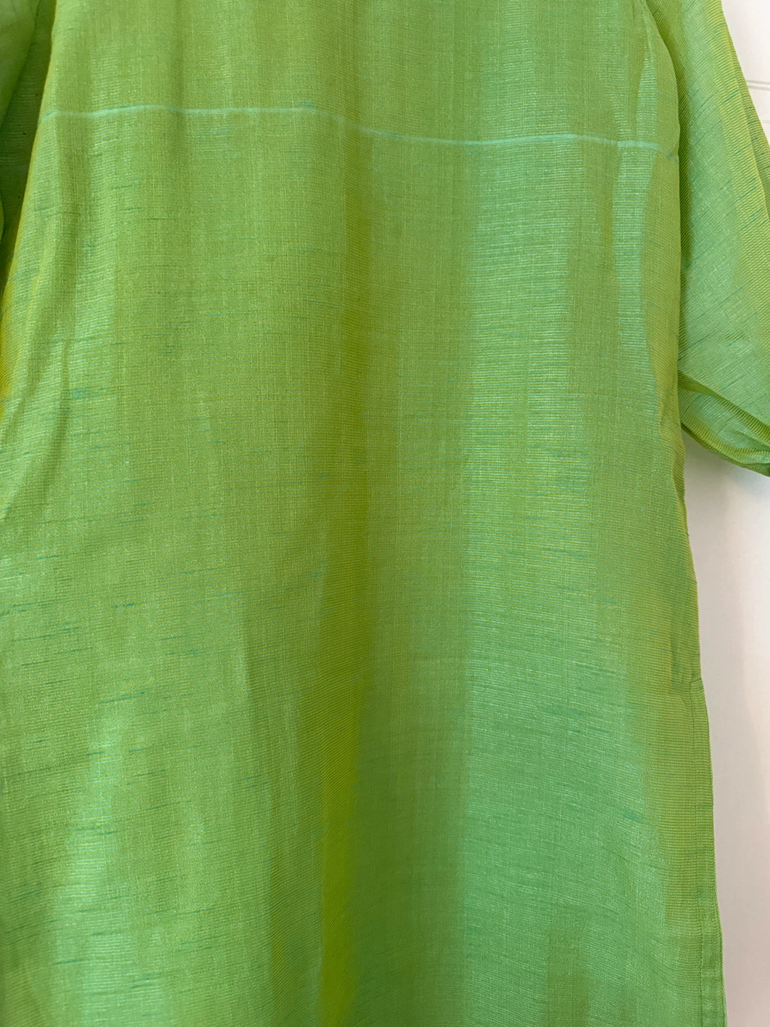 Lime Green Sheer Sleeve Kurta Top - Size Medium - photo 3