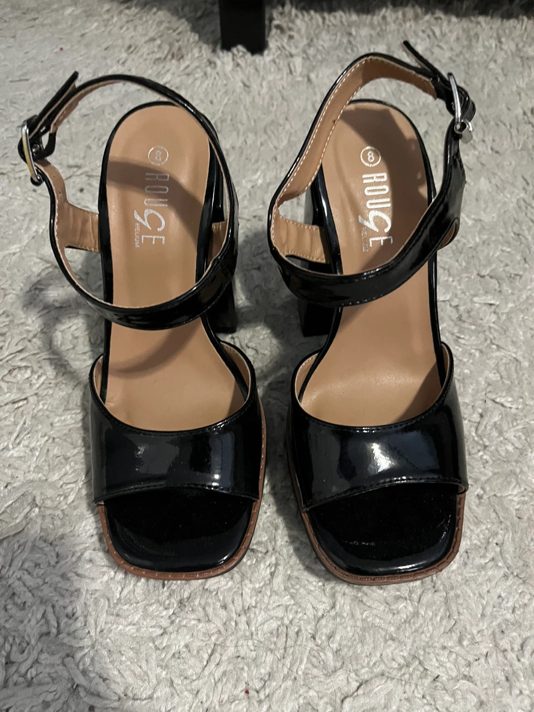 Black Patent Platform Heels Size 8