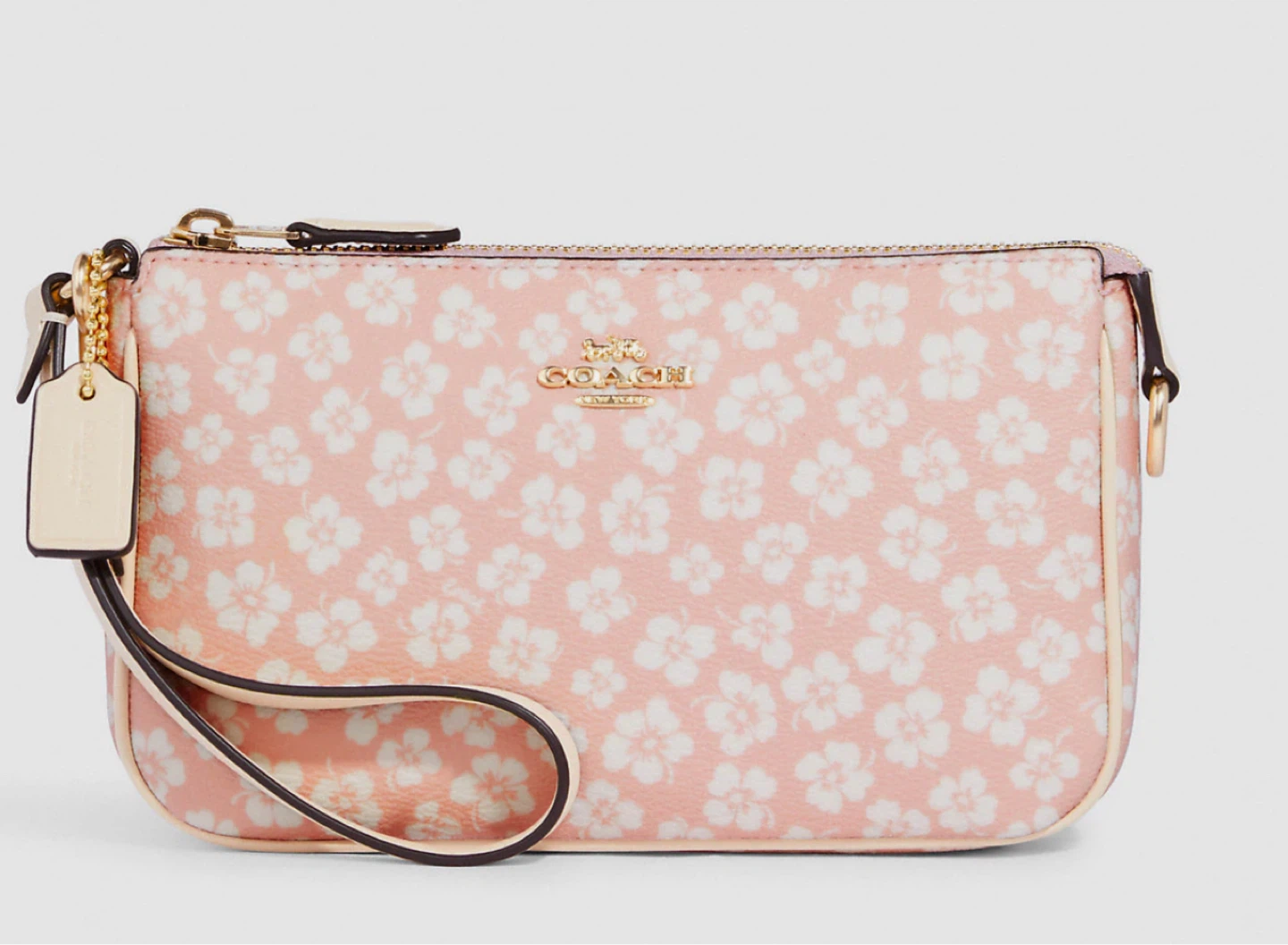 Coach Wristlet Pouch Pink Floral Print