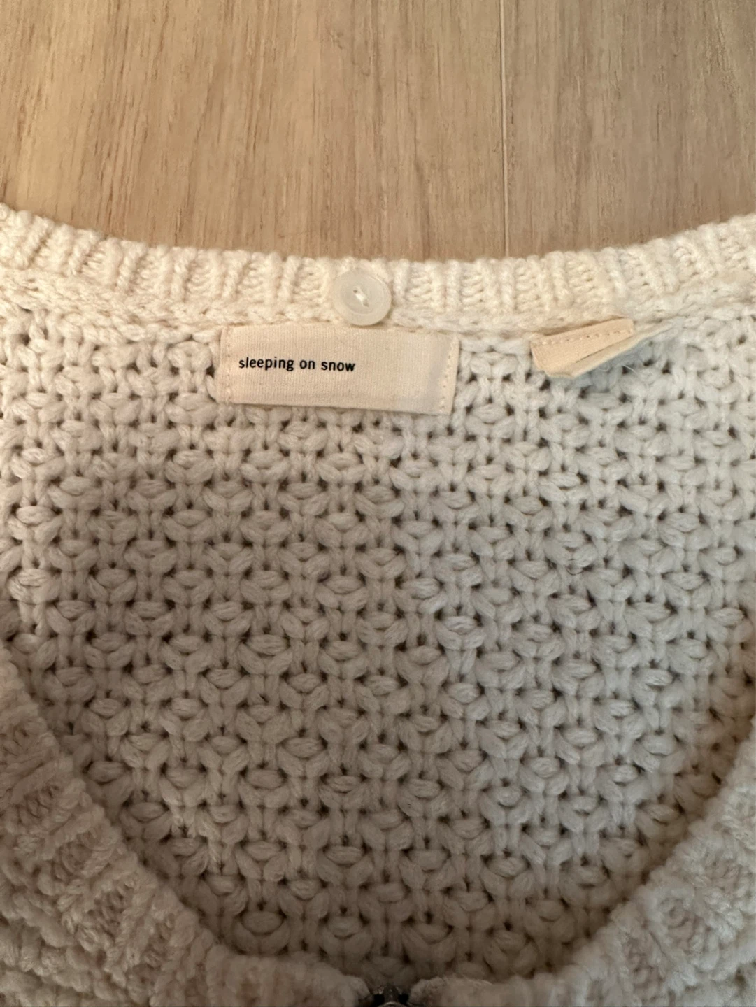 Sleeping on Snow Women's Knit Zip-Up Cardigan Cream - photo 2