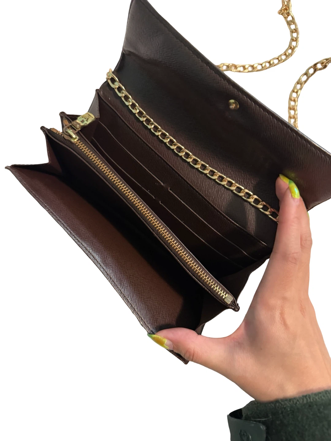 Louis Vuitton Damier Ebene Canvas Wallet with Chain - photo 2