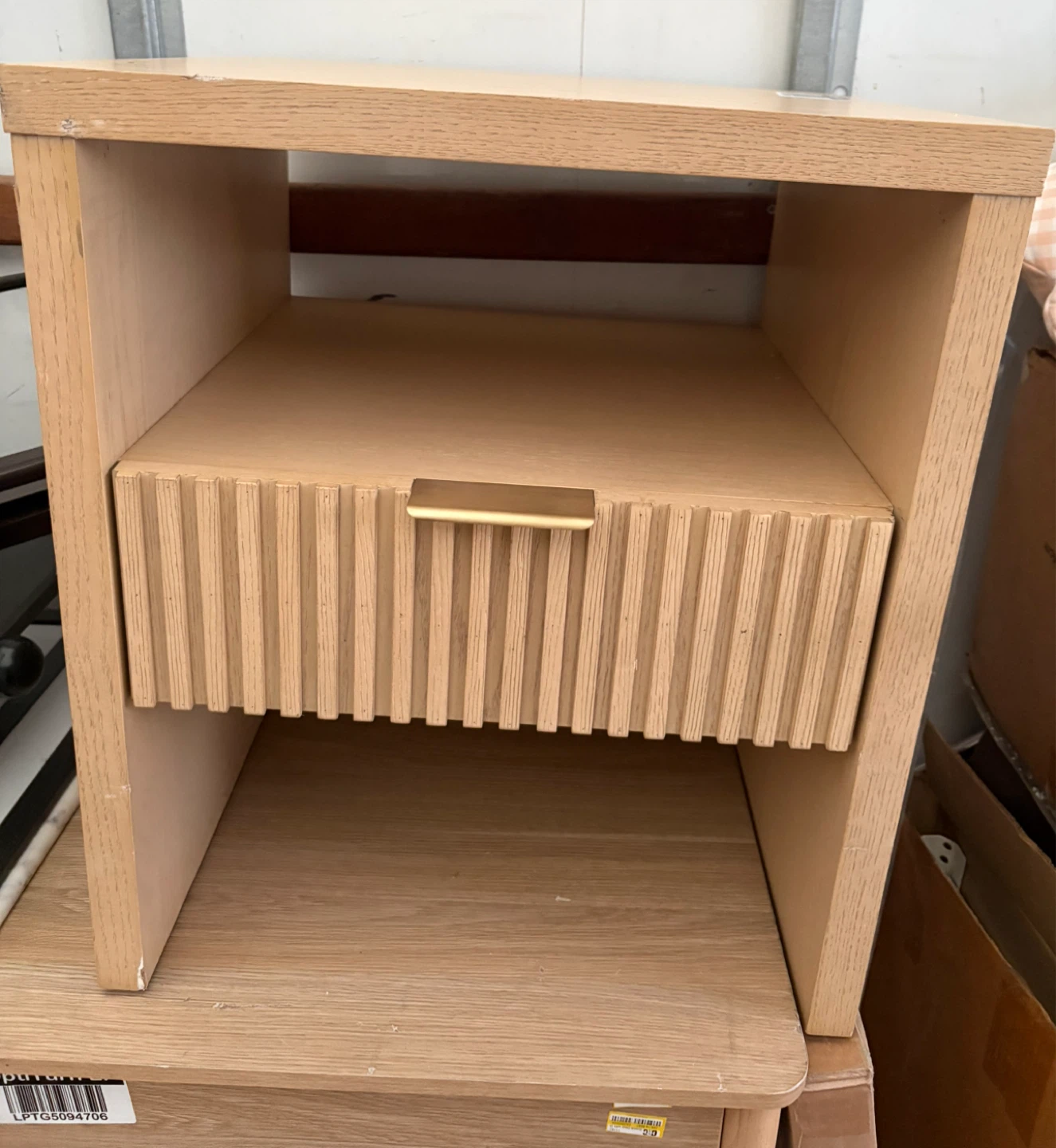 Bedside Table Nightstand with Drawer and Open Storage