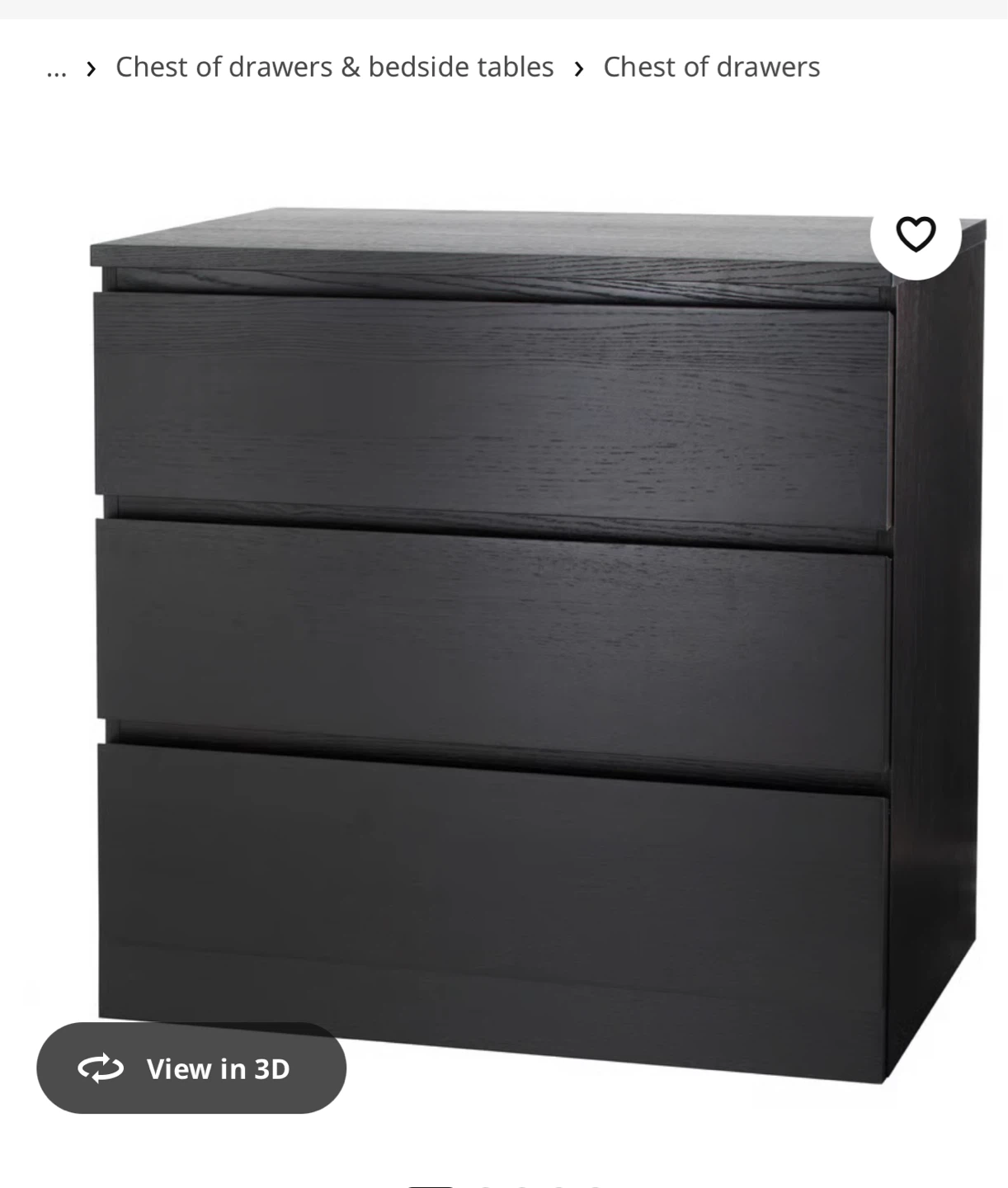 IKEA STORKLINTA 3-drawer chest, dark brown/oak effect