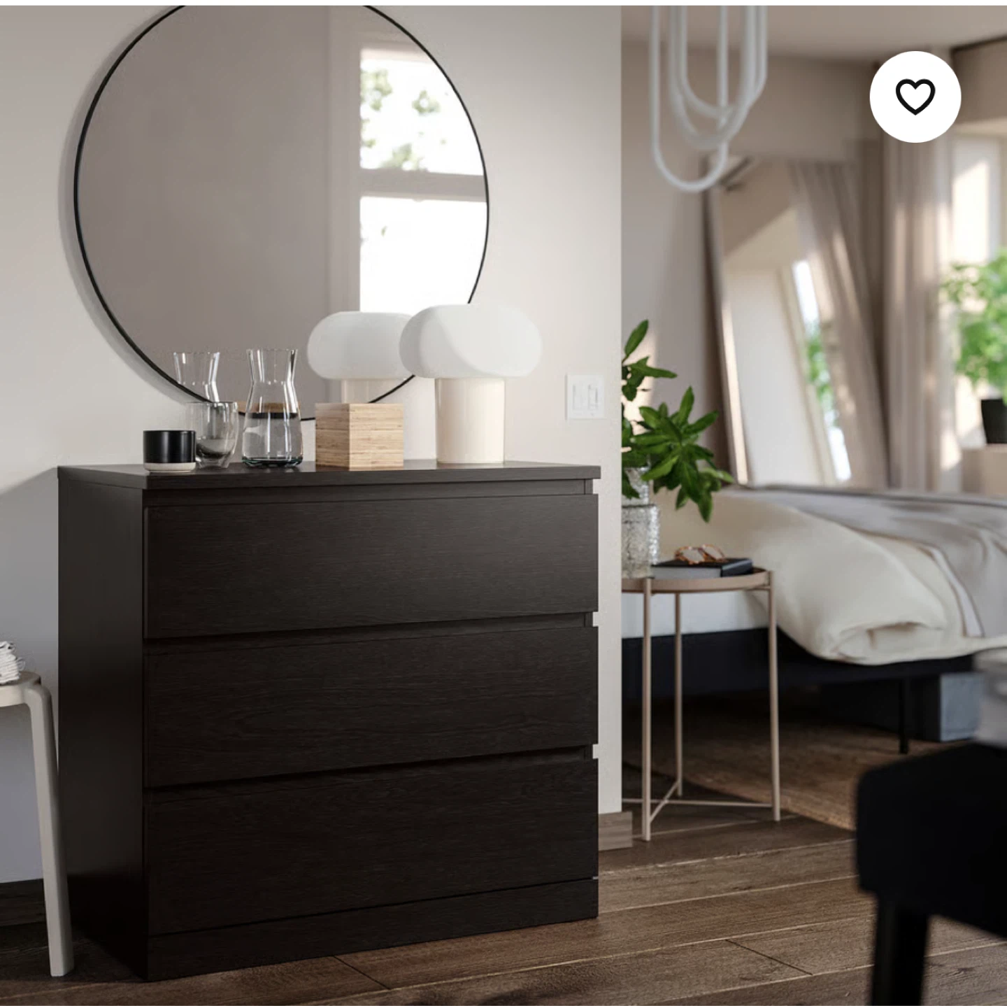 IKEA STORKLINTA 3-drawer chest, dark brown/oak effect - photo 4