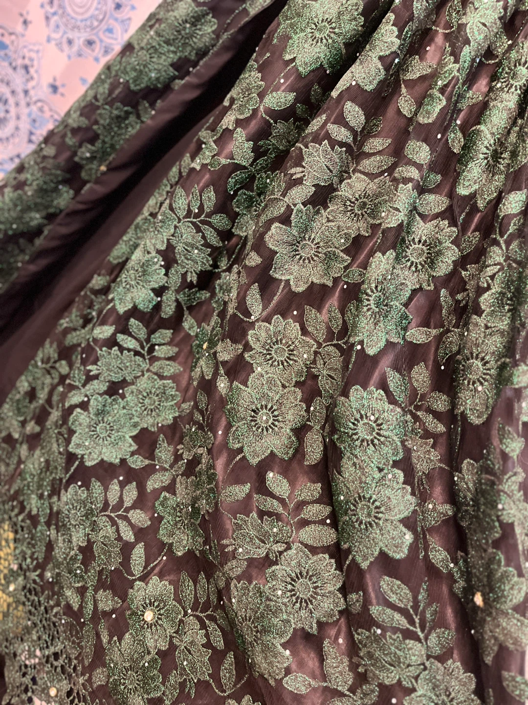 Green Lace Corset Dress with Sparkle Accents - photo 5