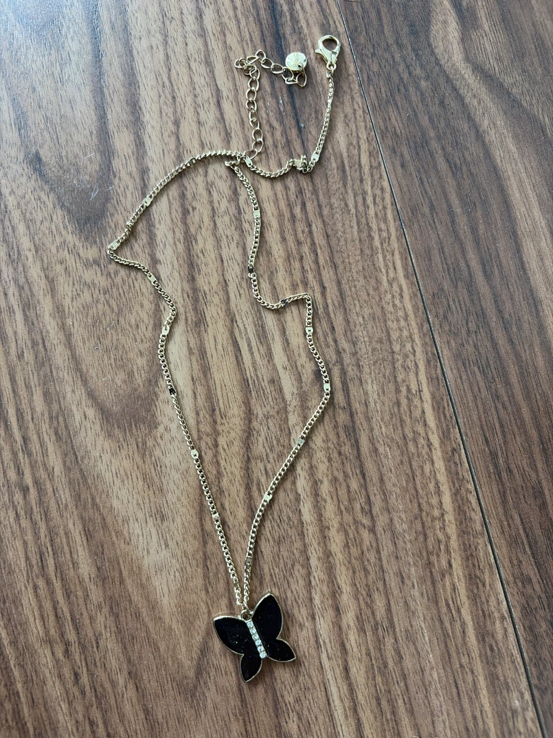 Gold-tone butterfly necklace