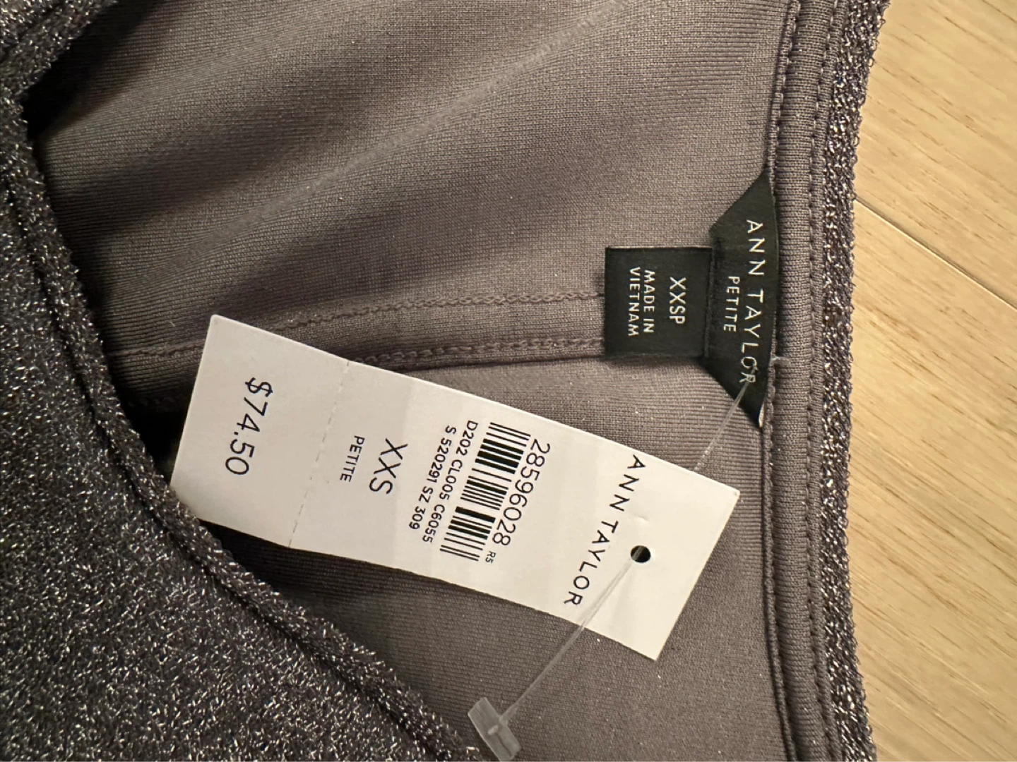 Ann Taylor Petite Glitter Knit V-Neck Top - XXSP - photo 2