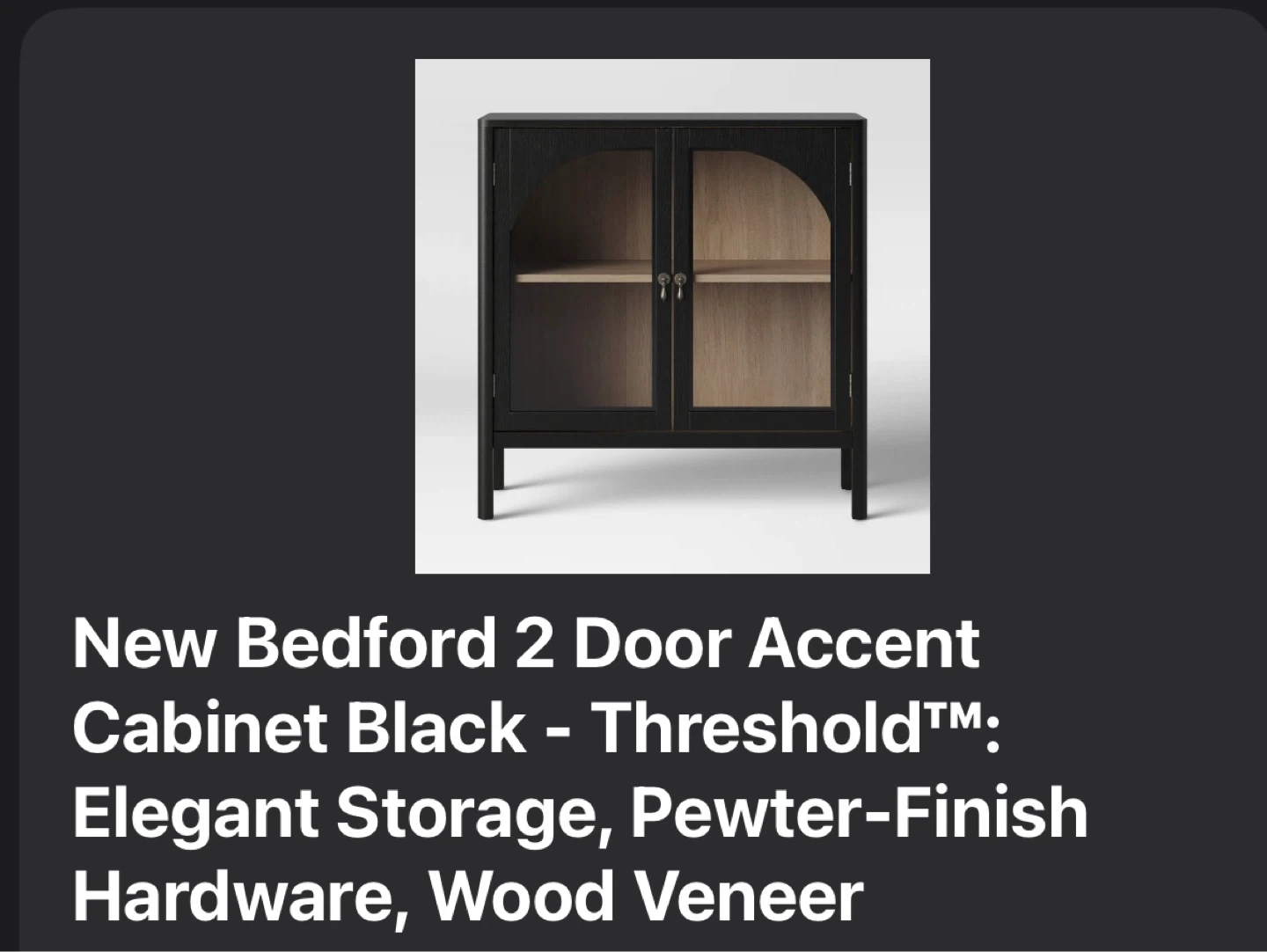 Threshold New Bedford 2 Door Accent Cabinet - Black