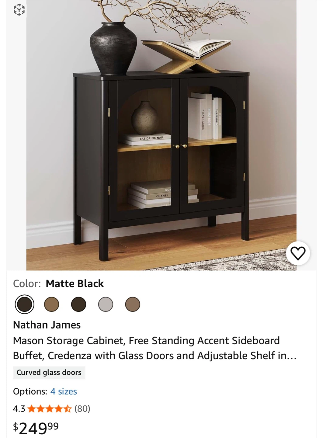Threshold New Bedford 2 Door Accent Cabinet - Black - photo 3
