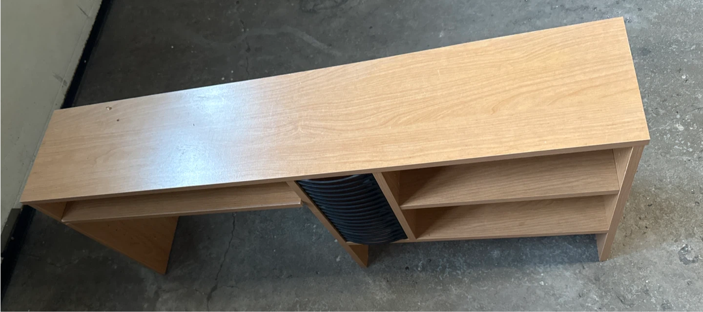 Wood Veneer Entertainment Shelf