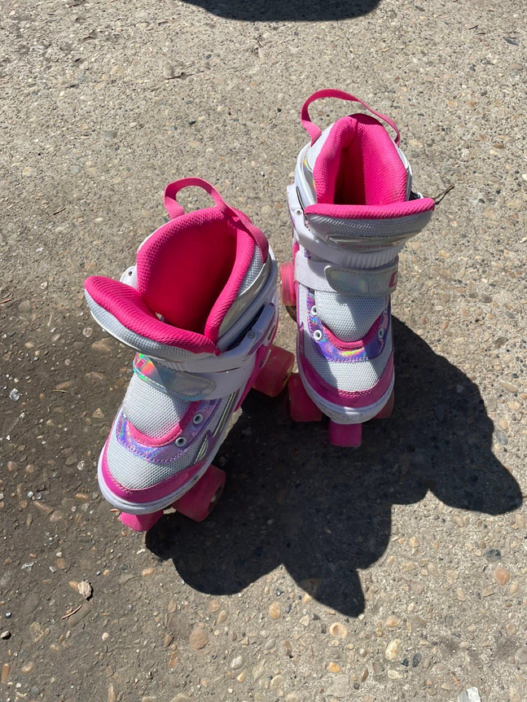 Girls' Roller Skates Pink and White