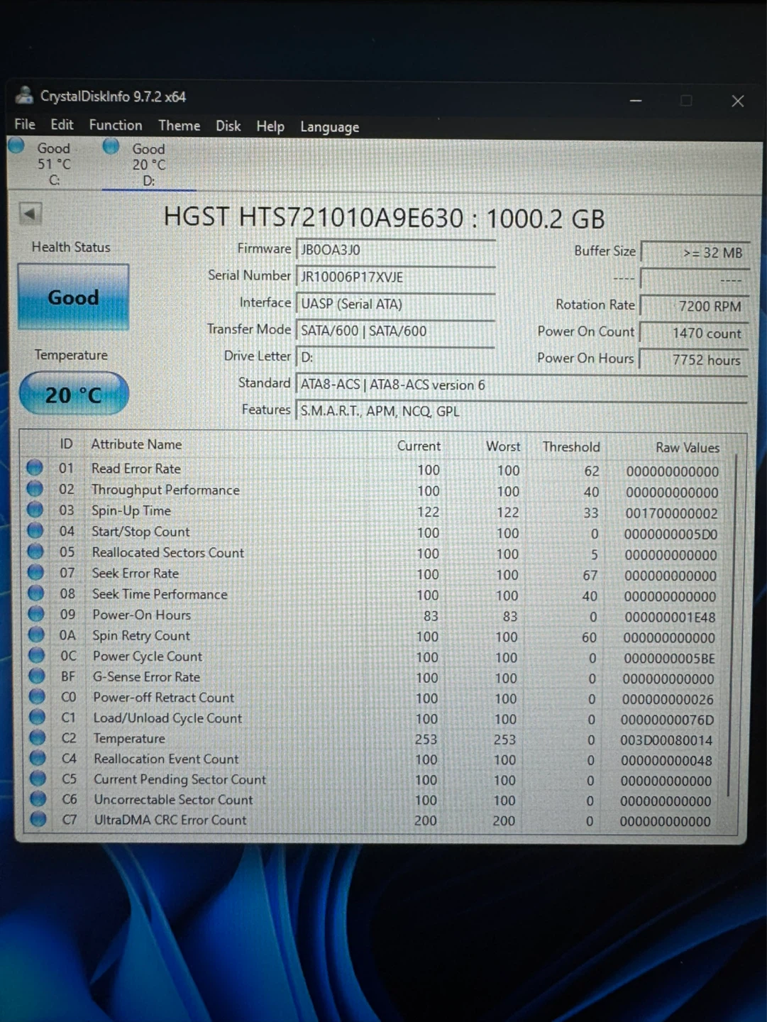 HGST 1TB used - photo 2
