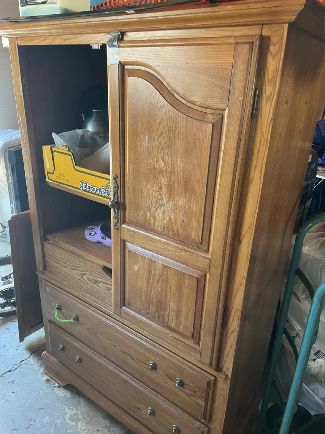 Wooden Wardrobe Armoire with Drawers