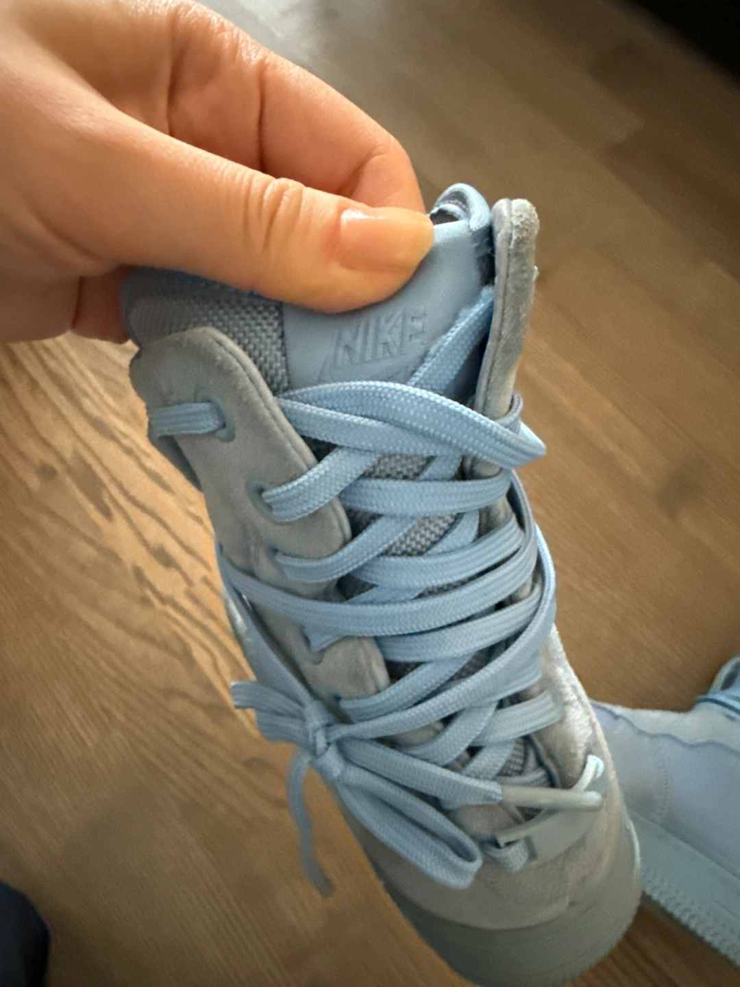 Rare!! Nike Air Force 1 High '07 Light Blue Suede Sneakers - photo 4